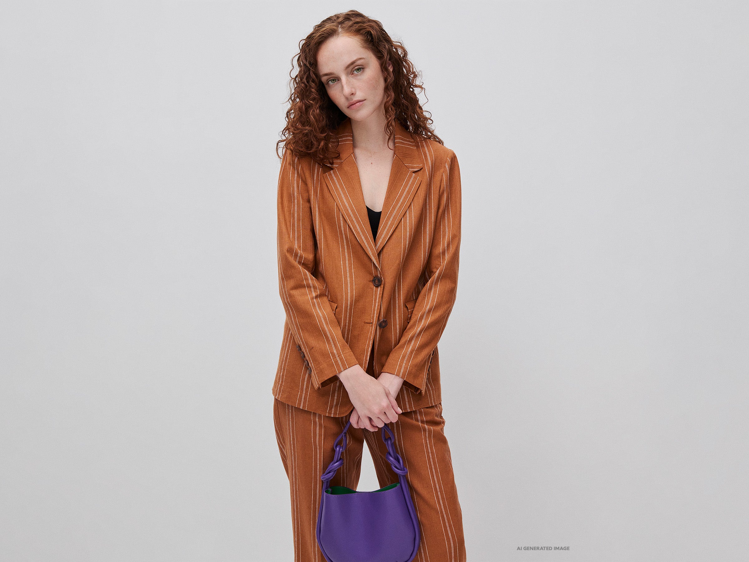 Blazer às riscas em mistura de linho - ucb_image_F