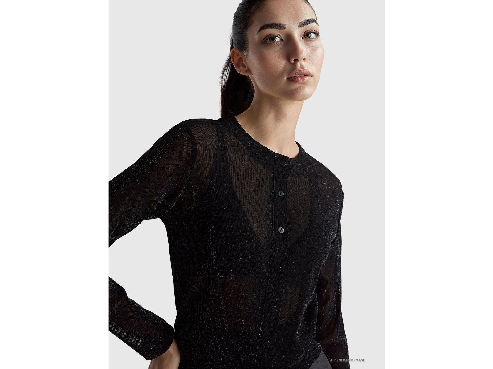 Cardigan with lurex