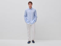 Camisa azul-claro às riscas em linho puro - ucb_image_FY