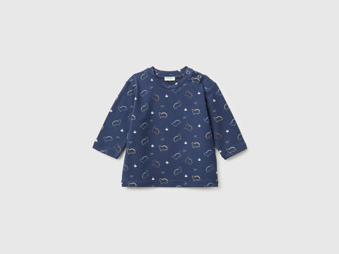 T-shirt com estampa de dinossauros em algodão stretch  - ucb_image_FS