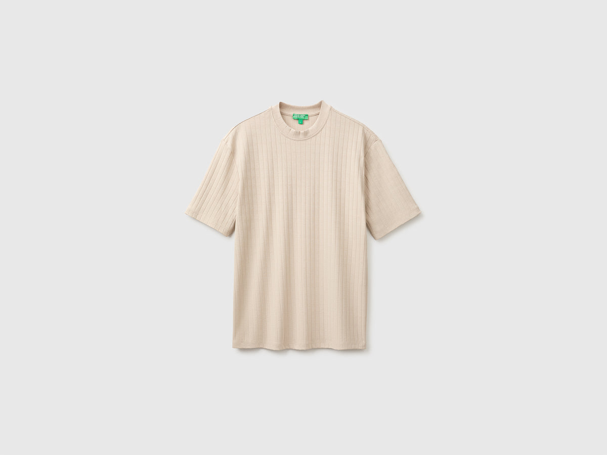 T-shirt canelada de algodão stretch - ucb_image_FS