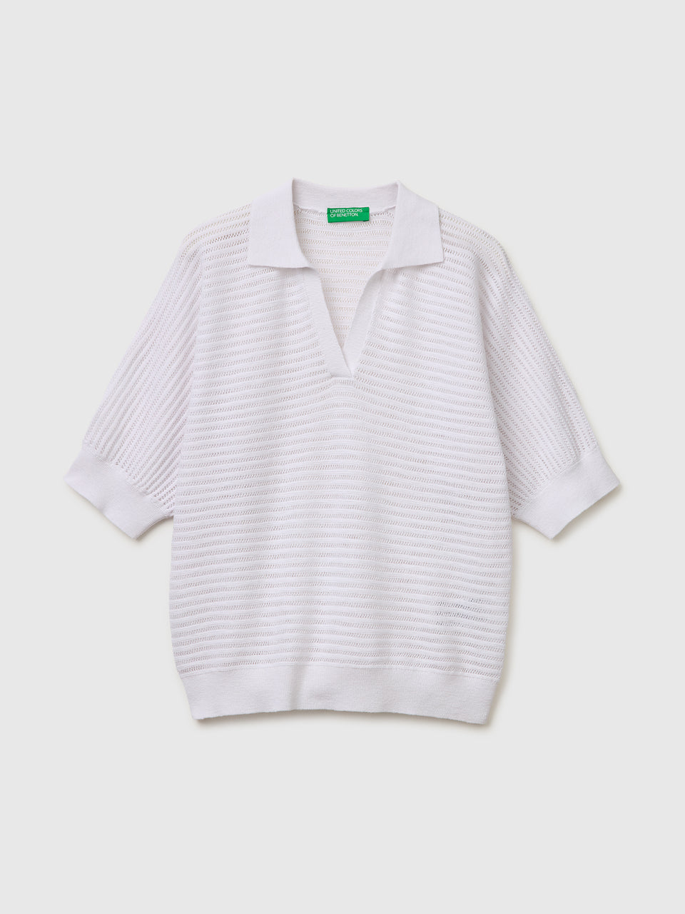 Perforated polo shirt in linen blend - ucb_image_FS