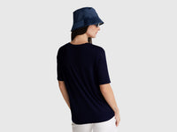 T-shirt decote em V em viscose stretch - ucb_image_B