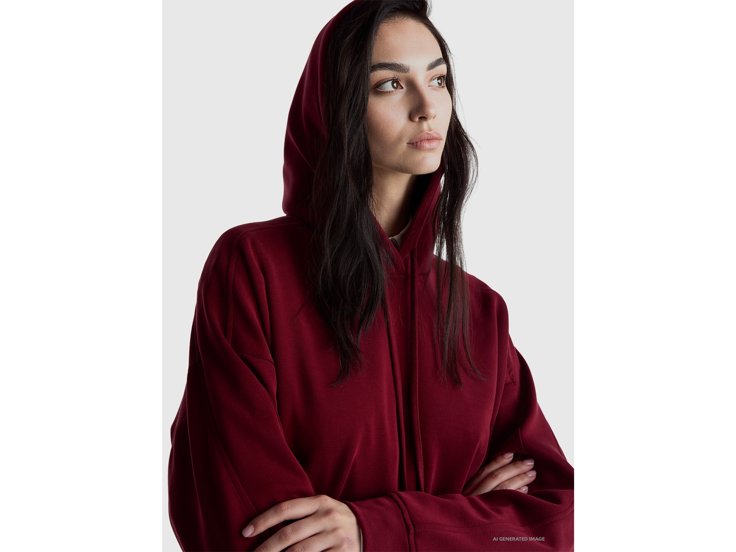Sweat com capuz em mistura de viscose - ucb_image_FY