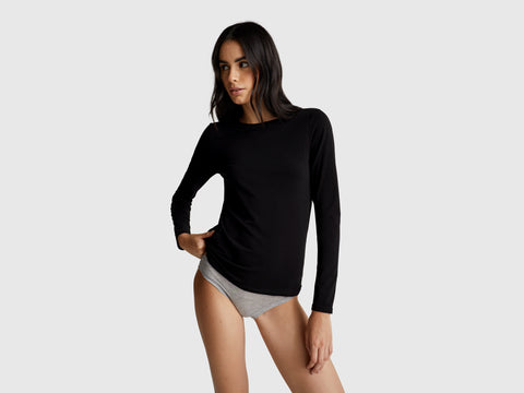 T-shirt de manga comprida em algodão super stretch - ucb_image_F