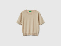 Beige short sleeve sweater - ucb_image_FS