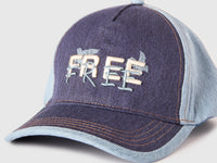 Denim baseball cap with slogan - ucb_image_DS1