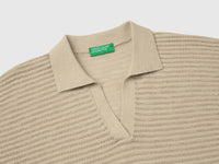 Perforated polo shirt in linen blend - ucb_image_DS1