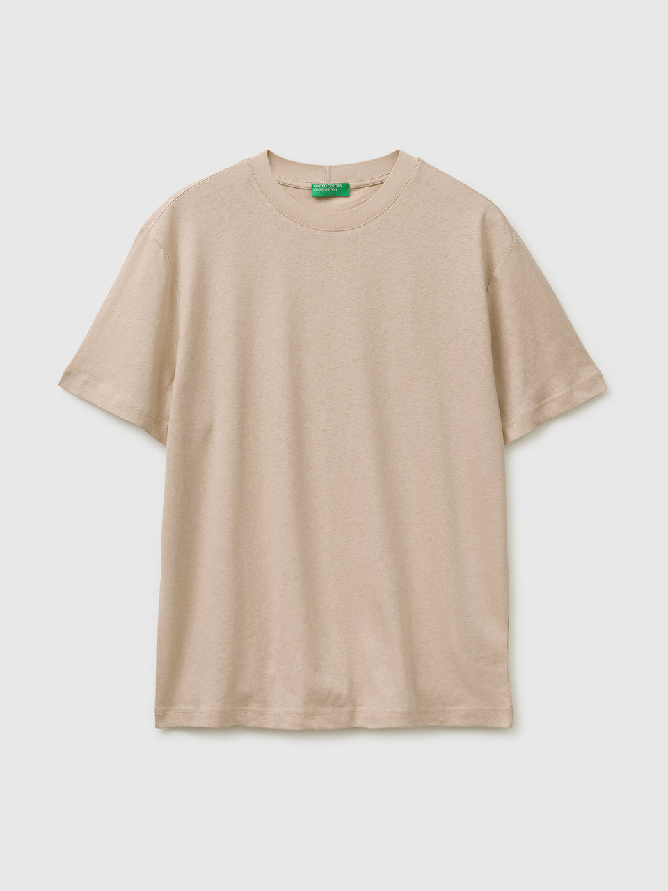 T-shirt de gola redonda em mistura de linho - ucb_image_FS
