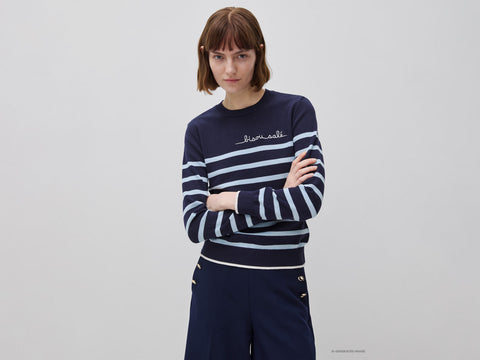 Camisola às riscas com texto bordado - ucb_image_F