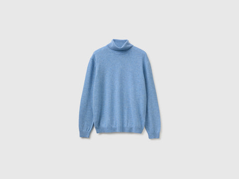 Camisola de gola alta azul-celeste em pura lã Merino - ucb_image_FS