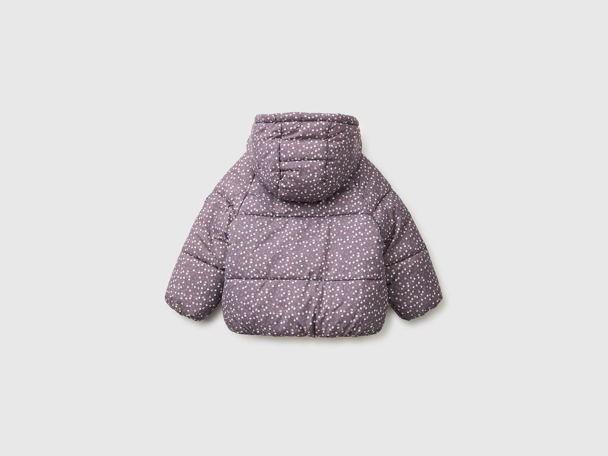 Casaco acolchoado estampado às flores com capuz - ucb_image_BS