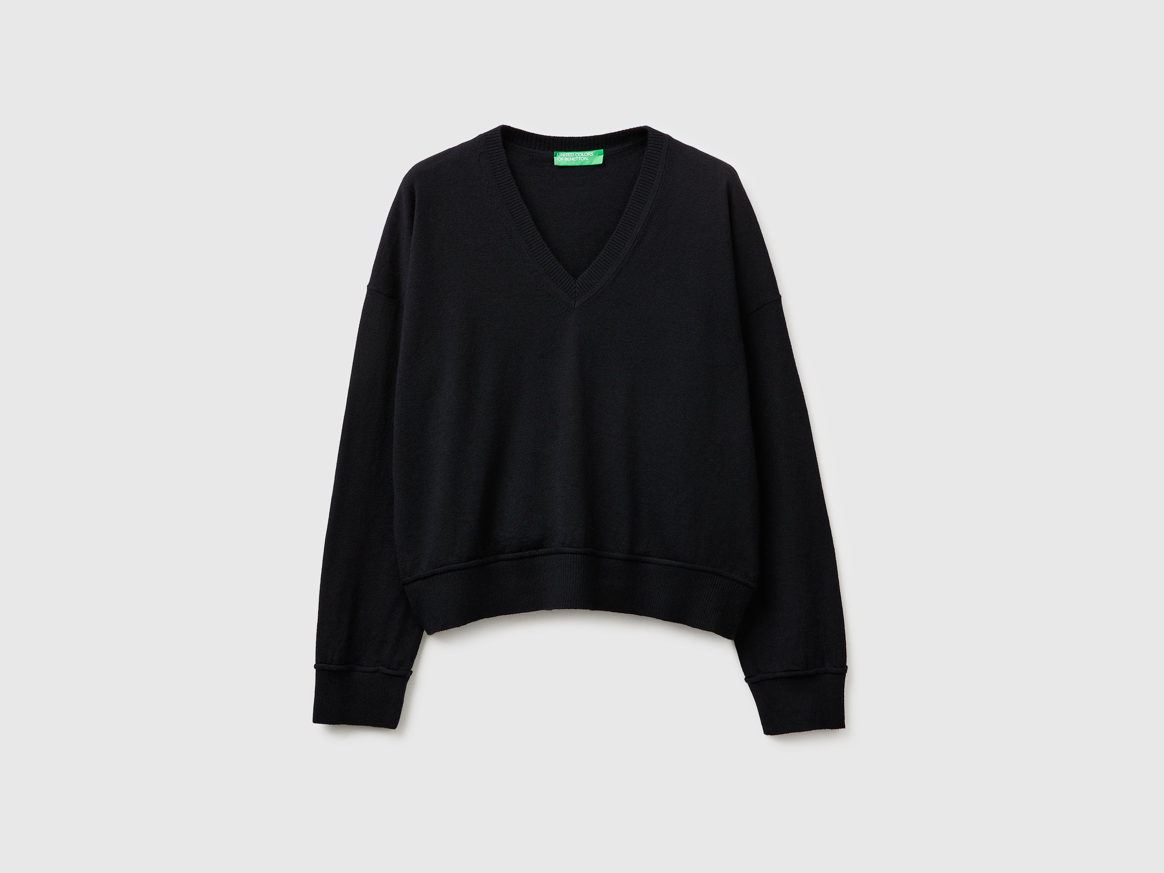 Camisola decote em V em algodão e lã - ucb_image_FS