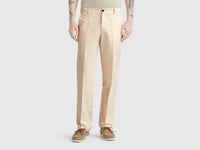 Chinos slim fit em mistura de linho - ucb_image_F