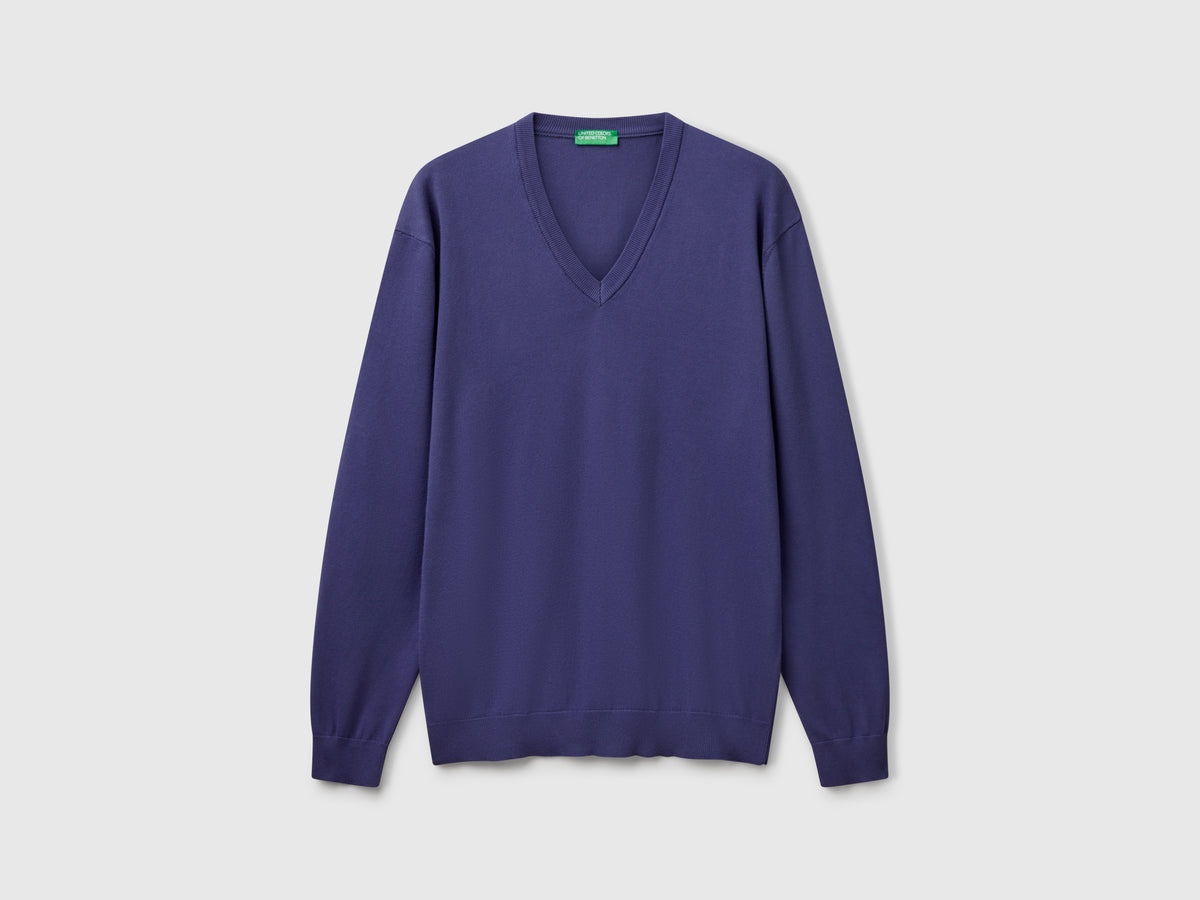 Camisola em algodão puro com decote em V - ucb_image_FS