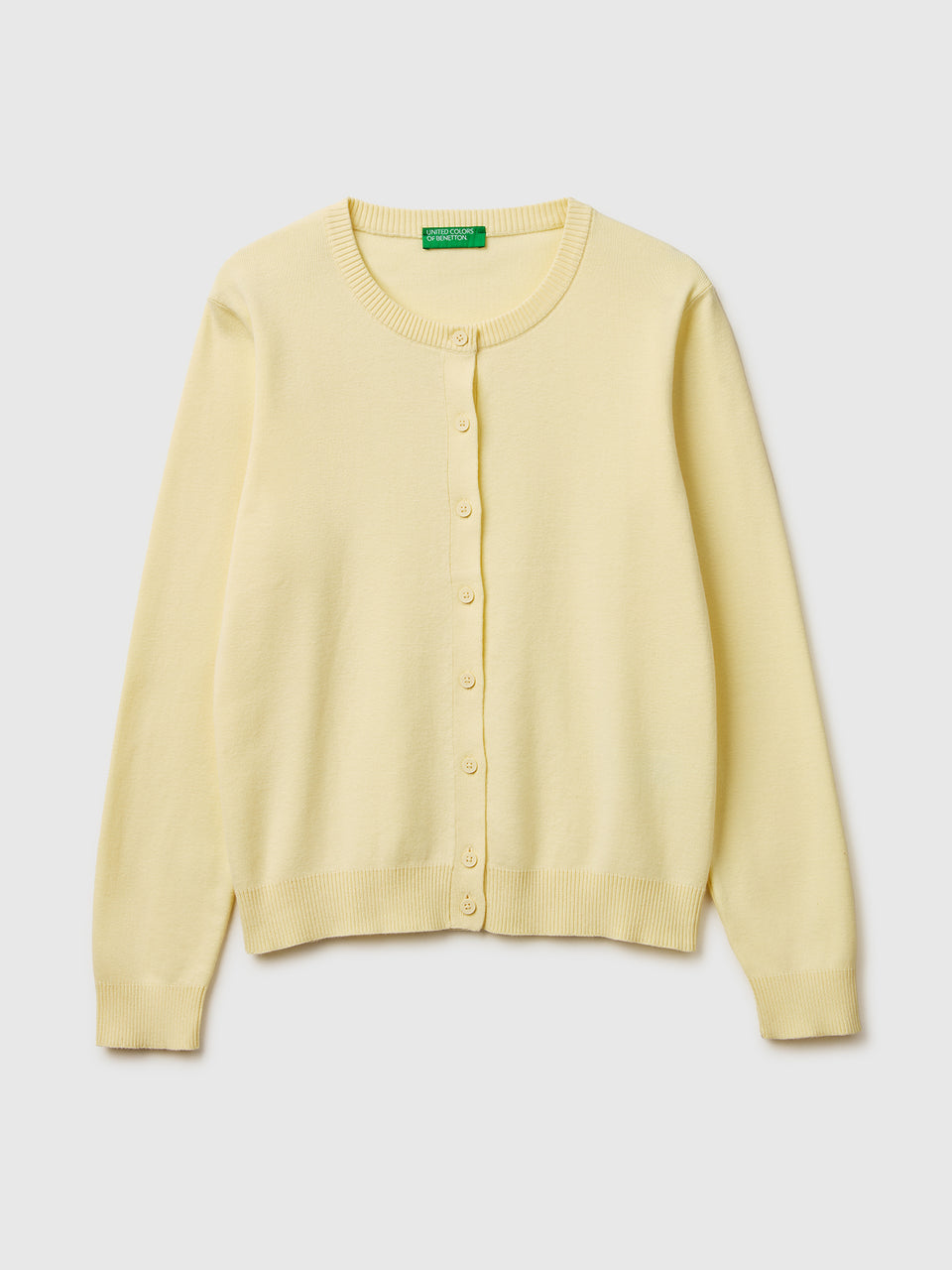 Light yellow cardigan in cotton tricot - ucb_image_FS