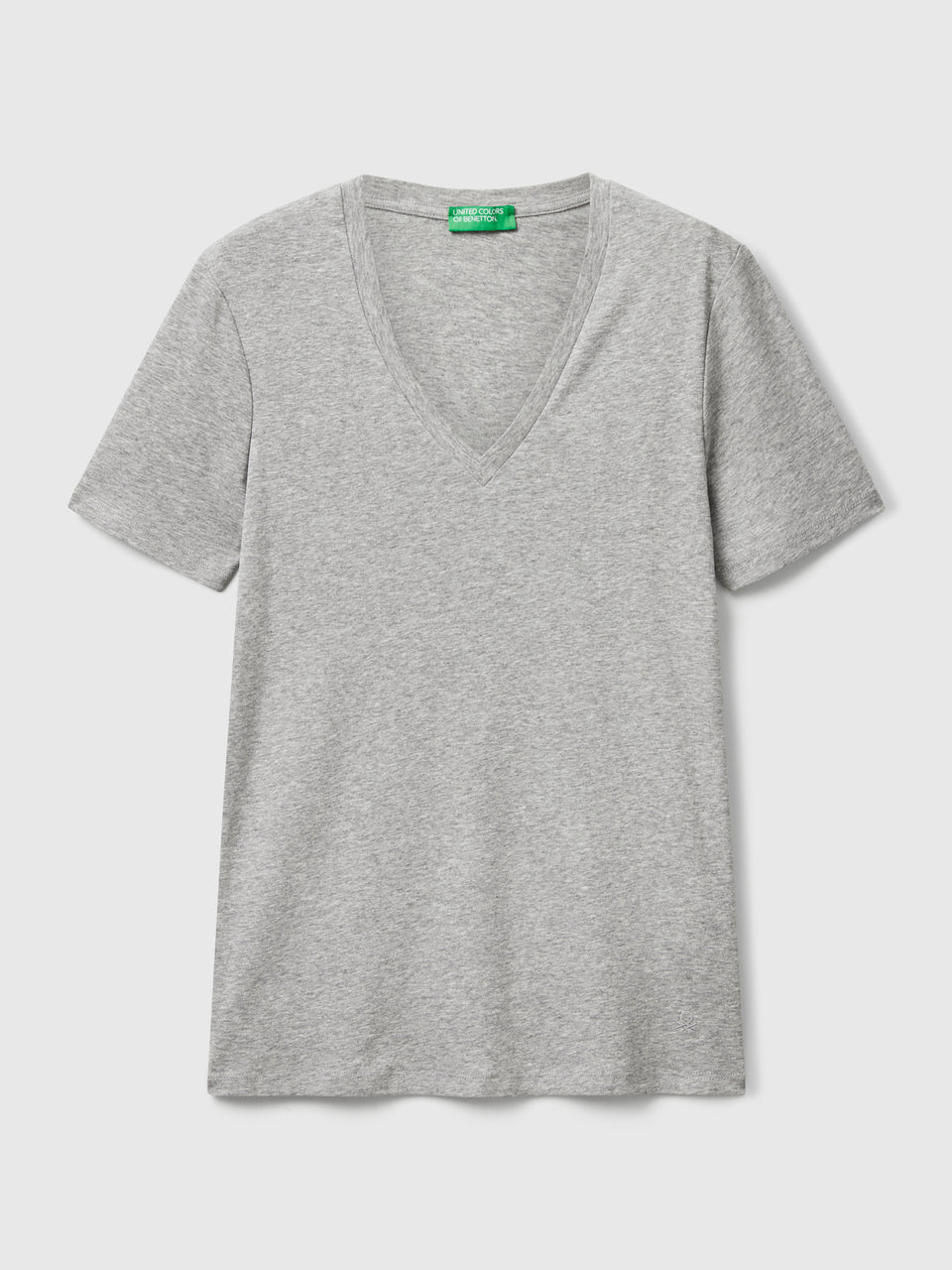 T-shirt em algodão puro com decote em V - ucb_image_FS