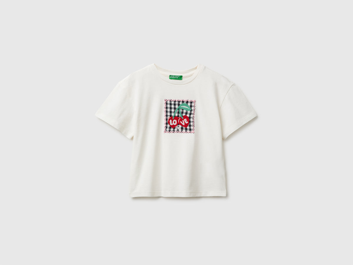 T-shirt with gingham patch - ucb_image_FS