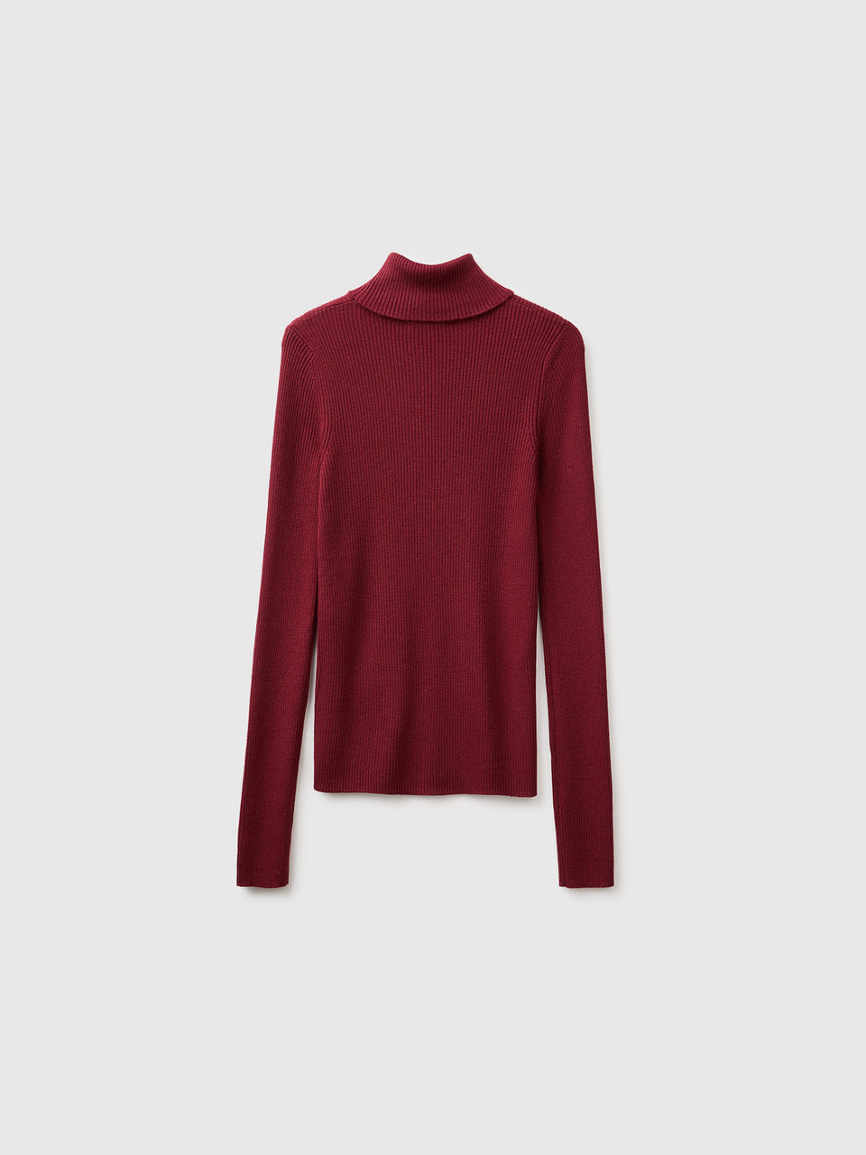 Camisola de gola alta canelada em mistura de seda e lã - ucb_image_BS
