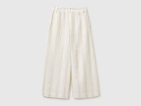 Wide-leg striped linen blend trousers - ucb_image_BS