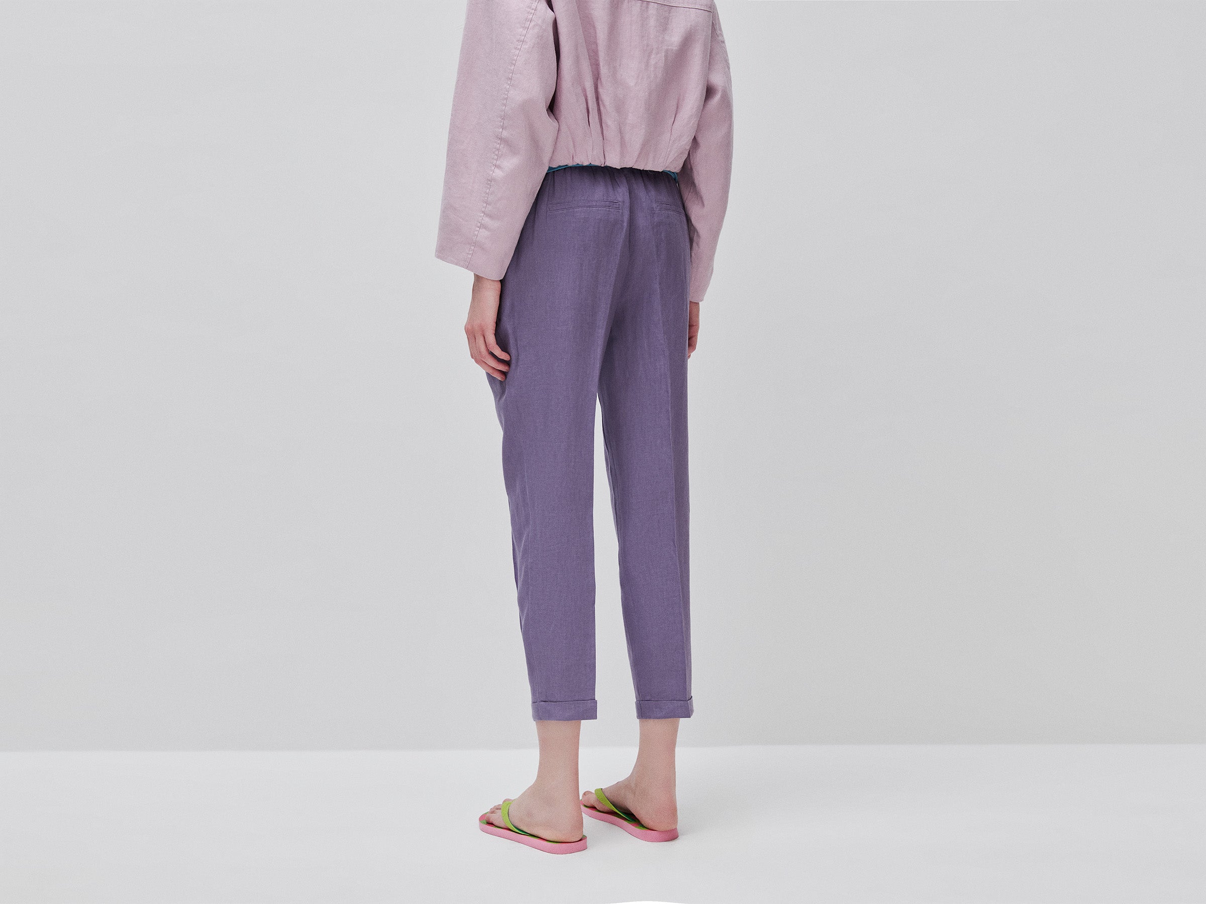 100% linen cigarette trousers - ucb_image_B