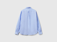 Light blue patterned shirt in pure linen - ucb_image_BS