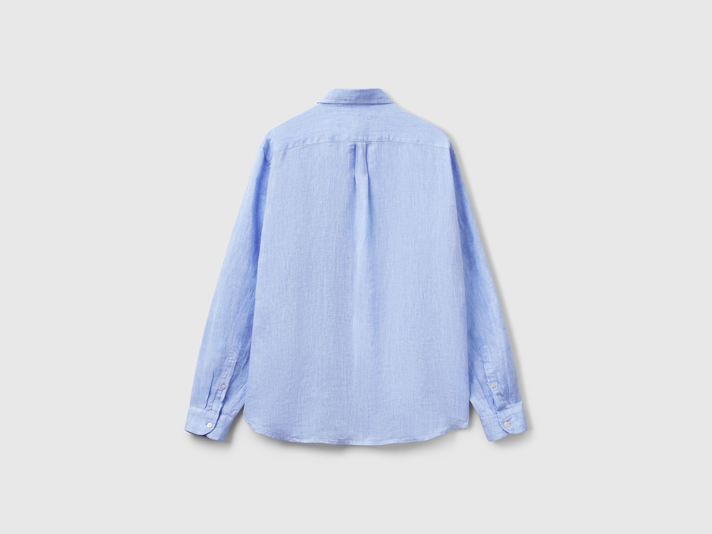Light blue patterned shirt in pure linen - ucb_image_BS