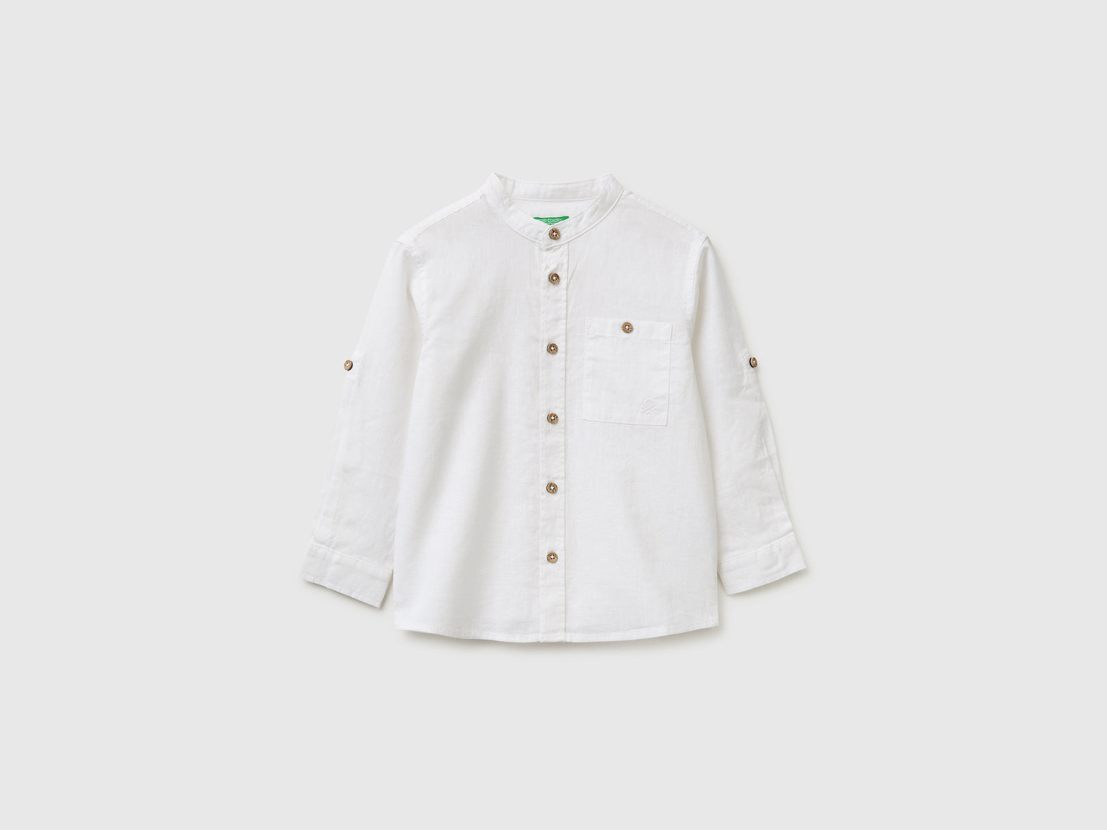 Linen blend mandarin collar shirt - ucb_image_FS