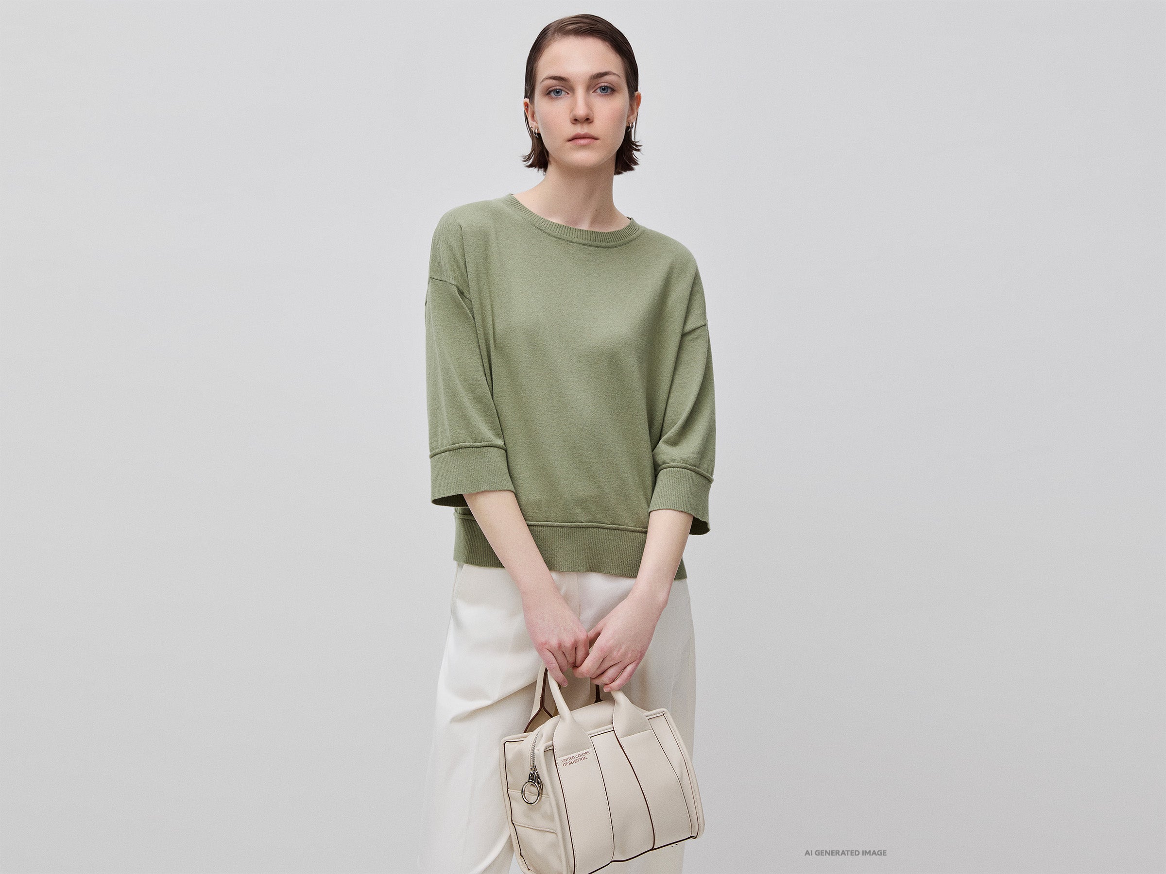 Camisola de gola redonda em algodão e lã - ucb_image_F