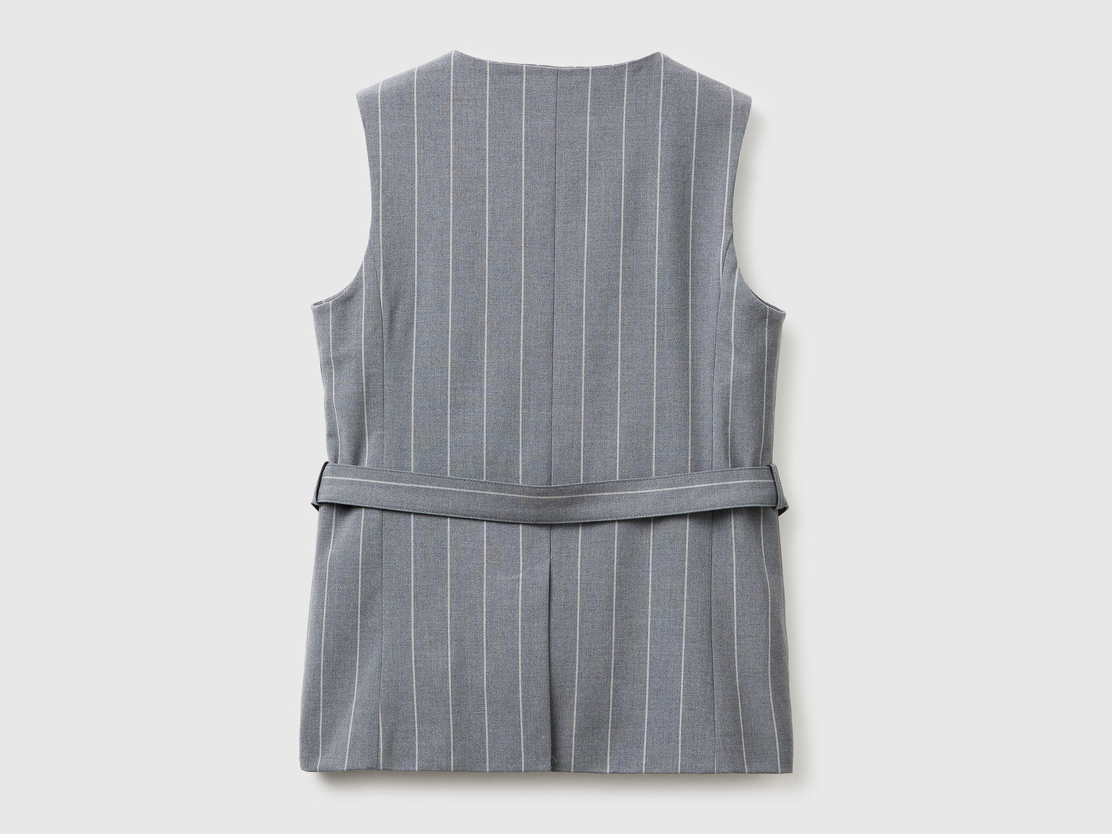 Colete comprido risca de giz com cinto - ucb_image_BS