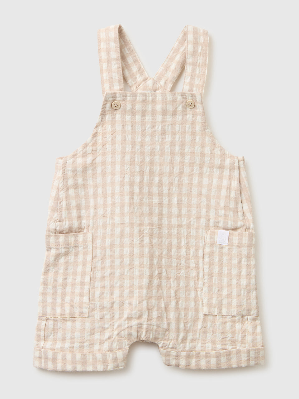 Checkered linen blend overalls - ucb_image_FS