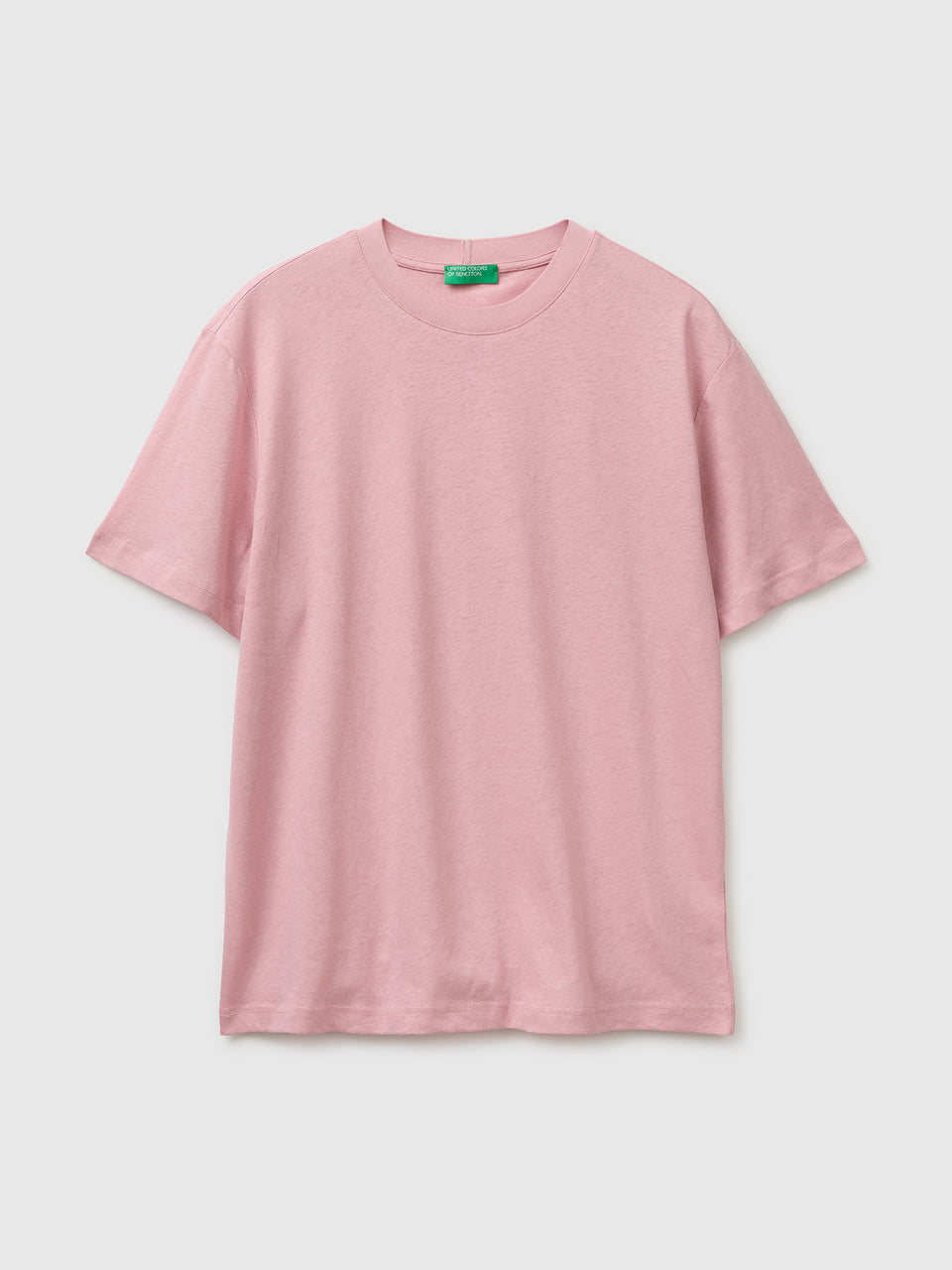 T-shirt de gola redonda em mistura de linho - ucb_image_FS