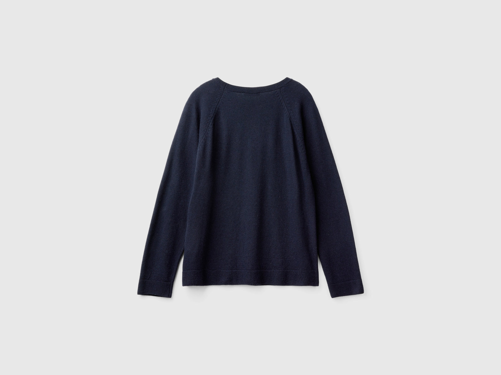 Camisola de gola redonda azul meia-noite em mistura de lã e caxemira - ucb_image_BS