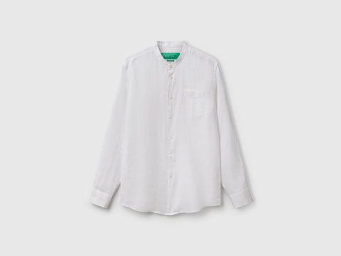 Linen short with Mandarin collar - ucb_image_FS