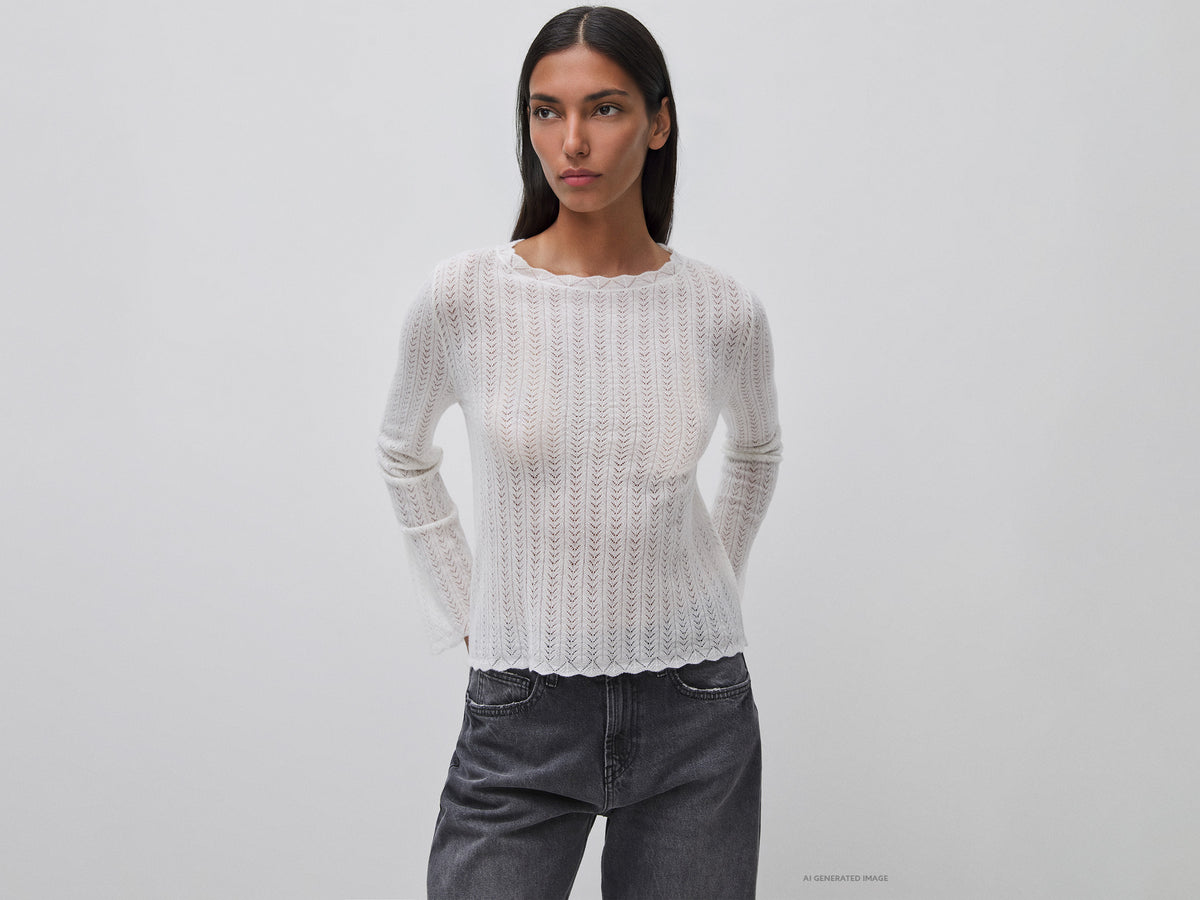 Camisola perfurada em mistura de lã ultraligeira - ucb_image_F