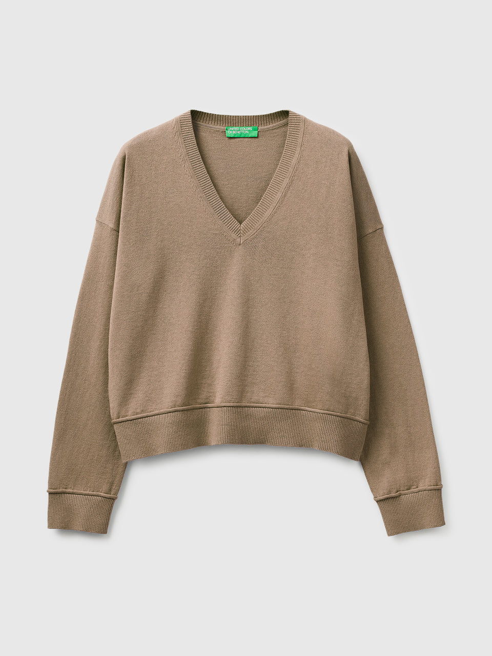 Camisola decote em V em algodão e lã - ucb_image_FS