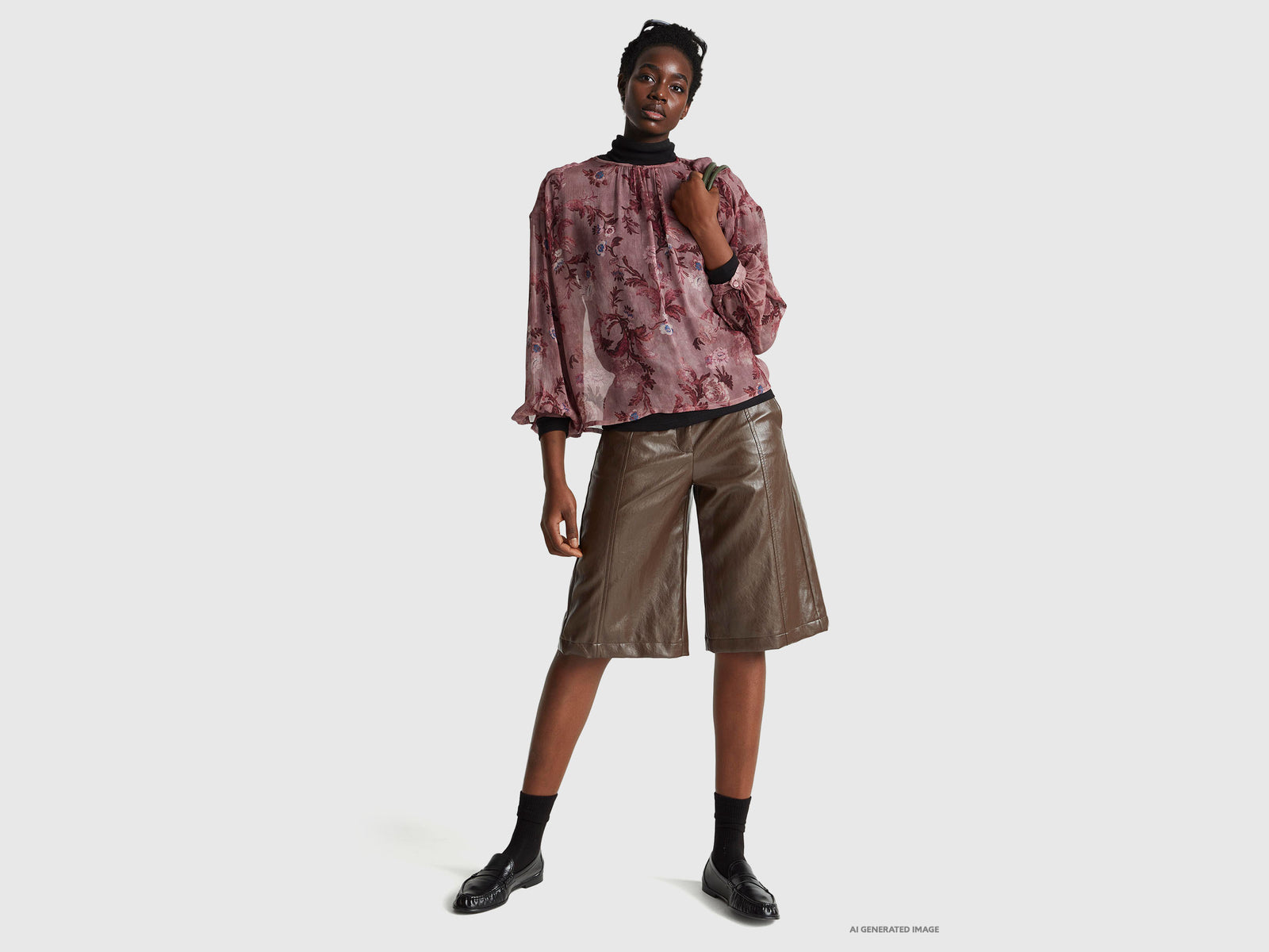Bermudas in imitation leather