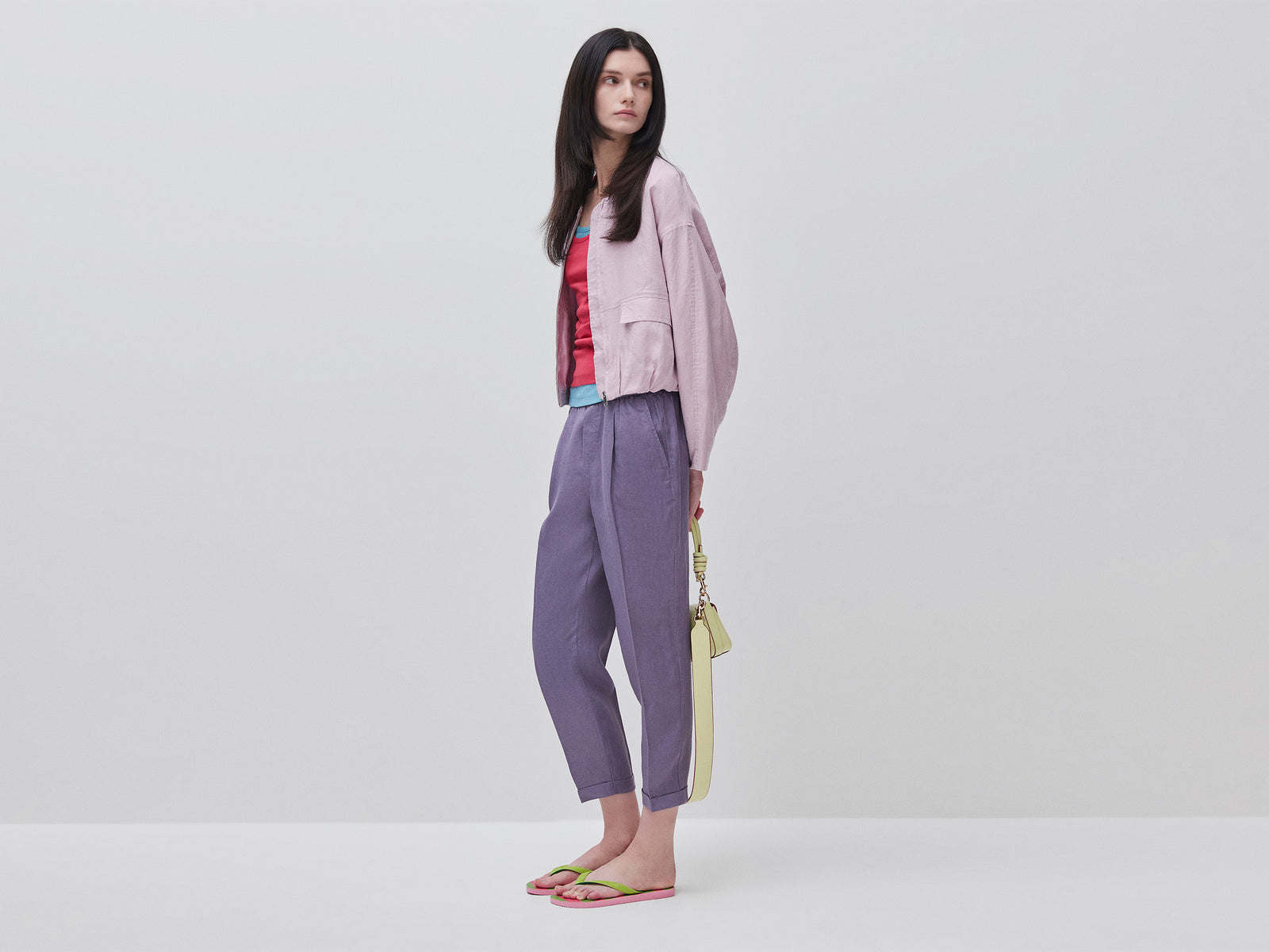 100% linen cigarette trousers