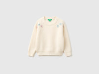 Camisola com flores bordadas em mistura de lã - ucb_image_FS