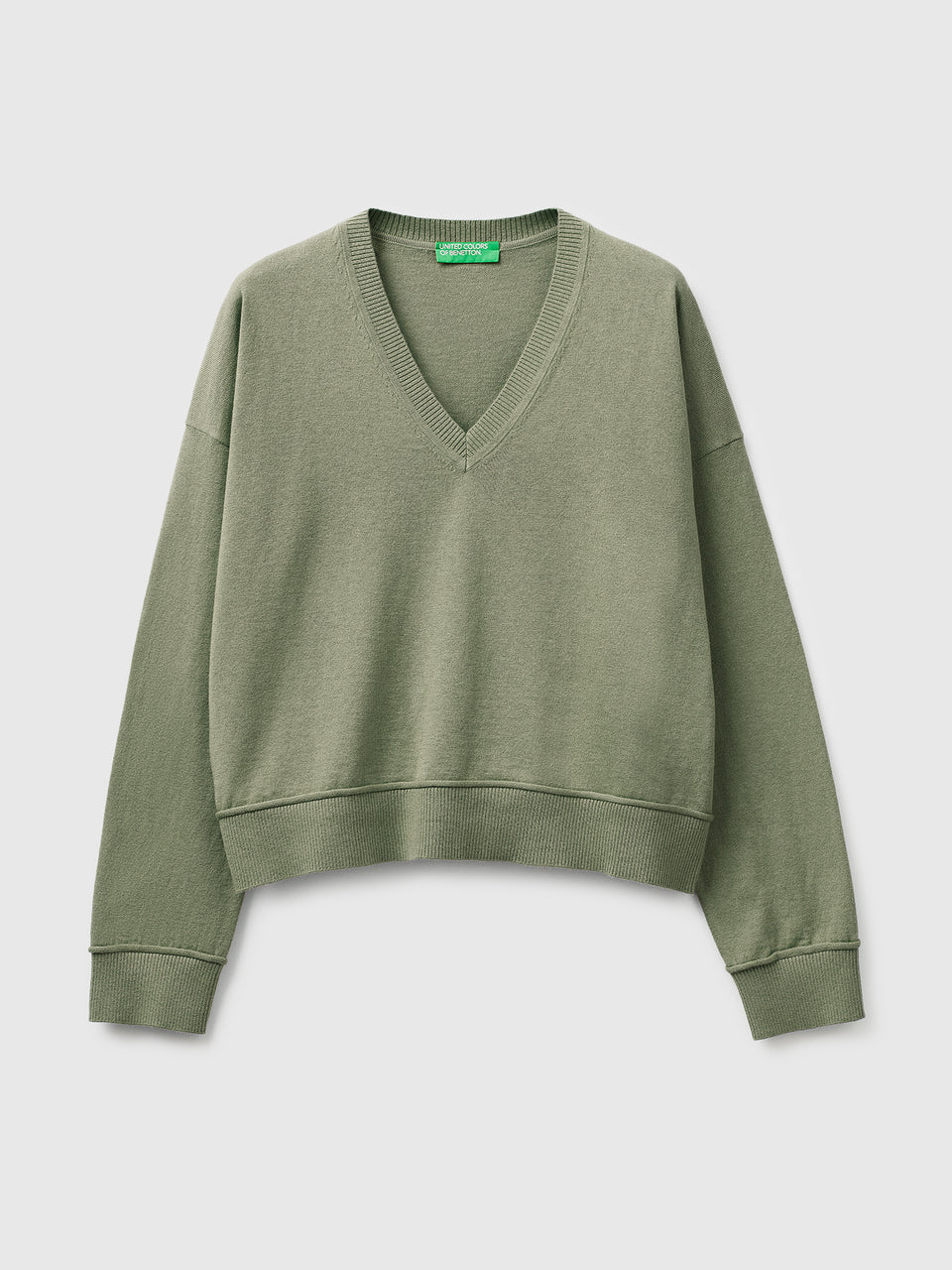 Camisola decote em V em algodão e lã - ucb_image_FS