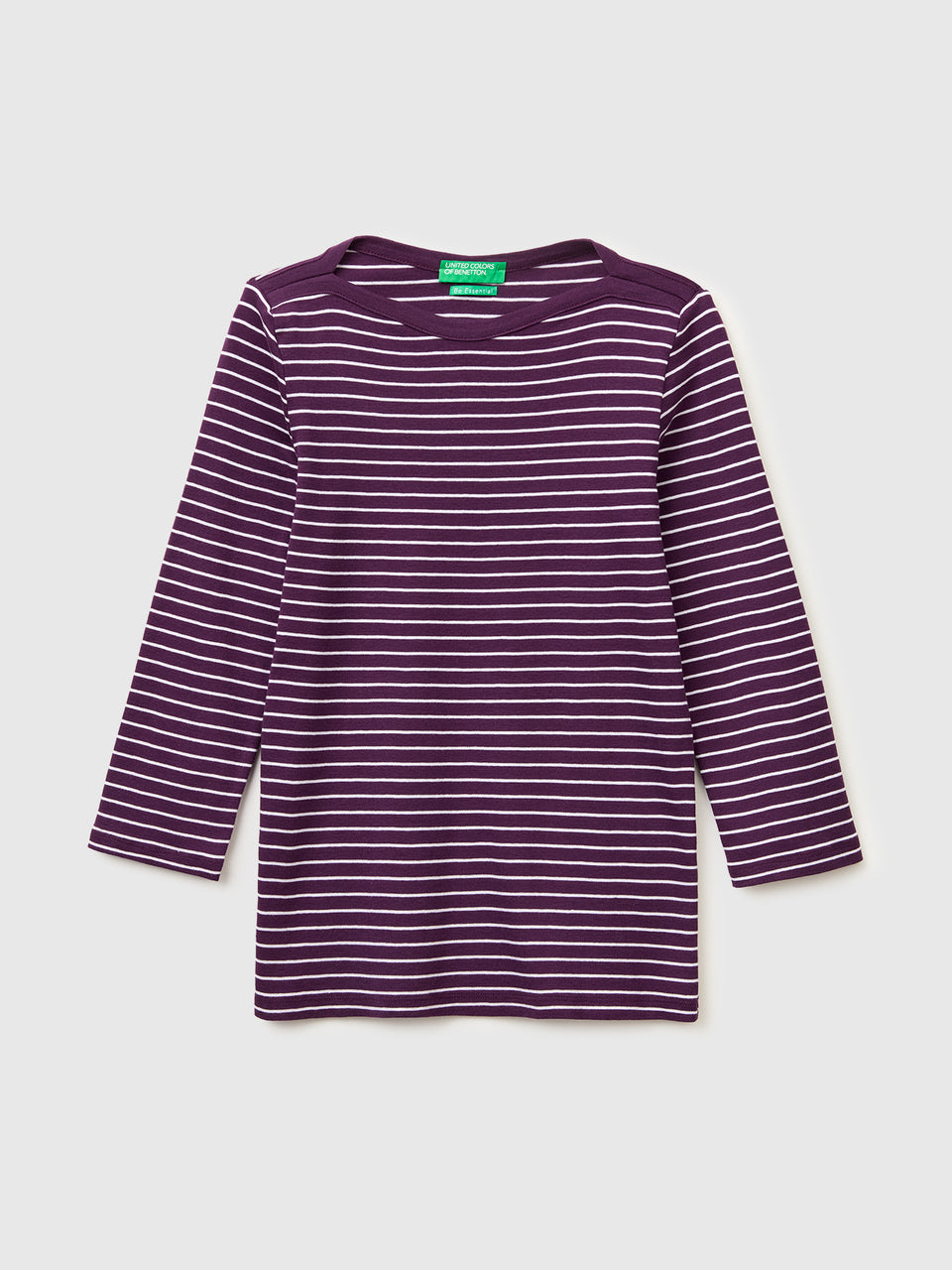 T-shirt às riscas com decote à barco - ucb_image_FS