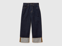 Jeans cropped com dobra lavagem rinse - ucb_image_FS
