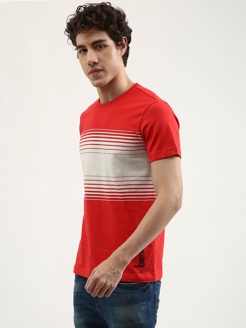 Gradation Jersey Striped Tee image number null