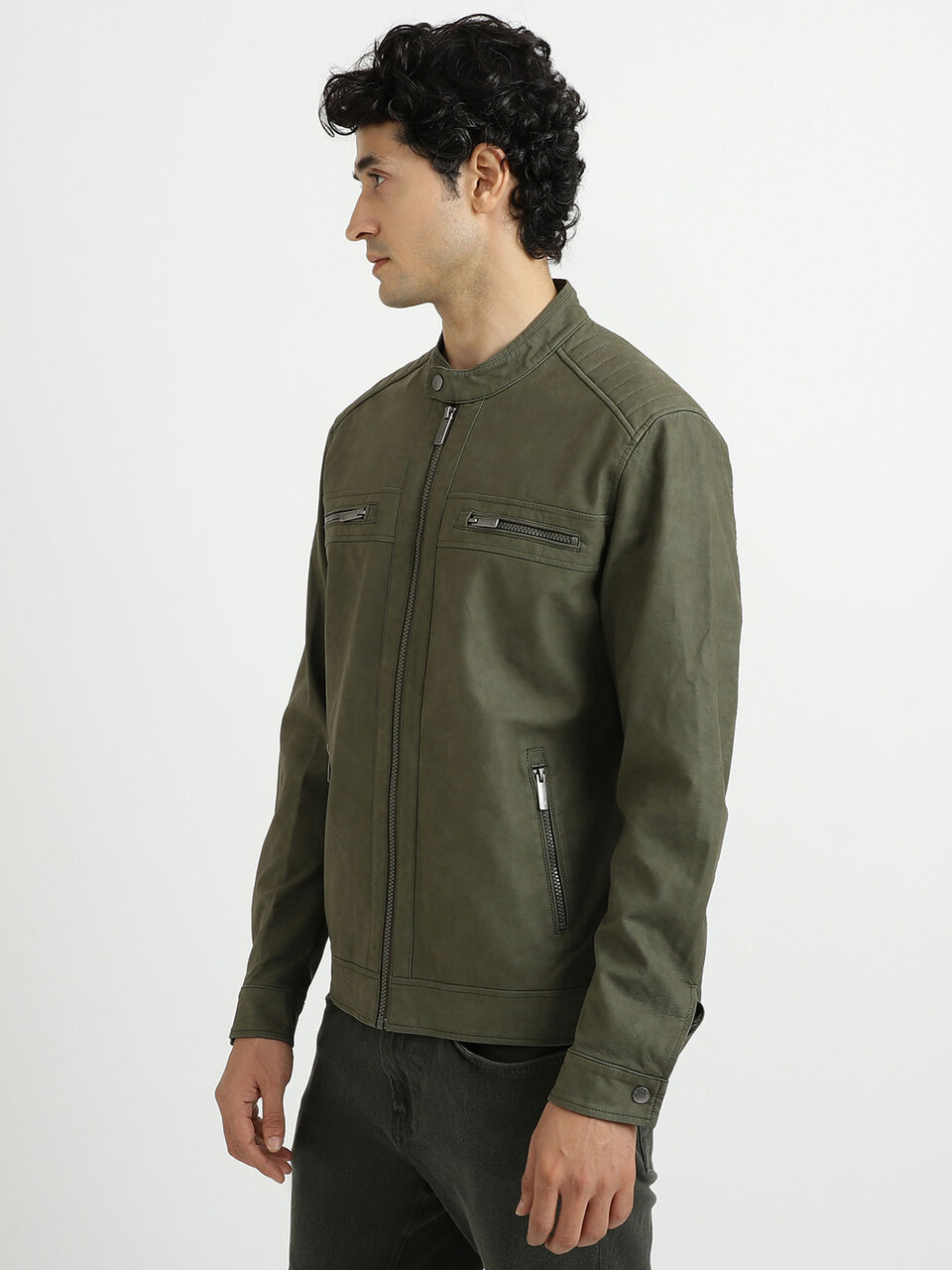 PU BIKER STYLE JACKET image number null