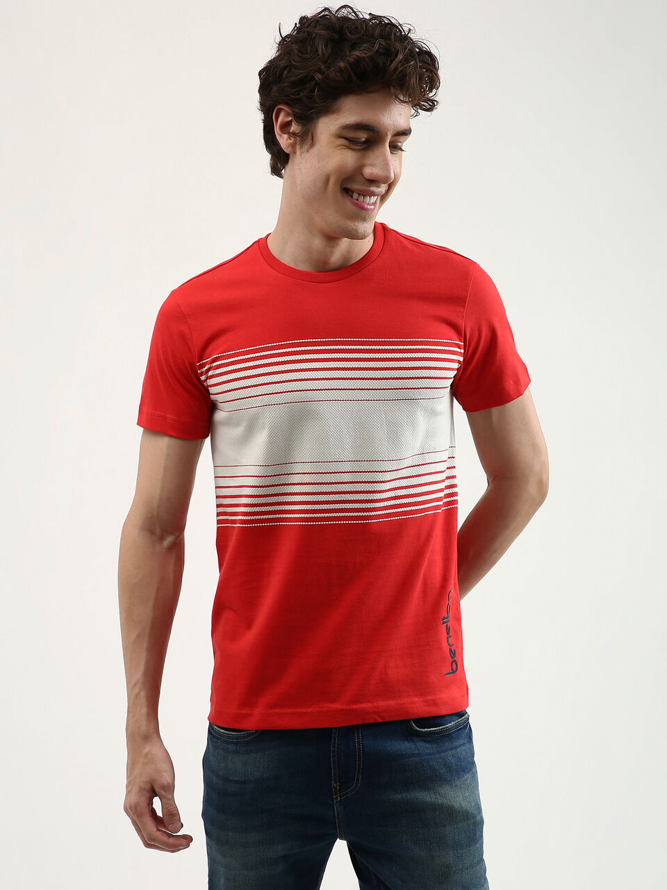 Gradation Jersey Striped Tee image number null