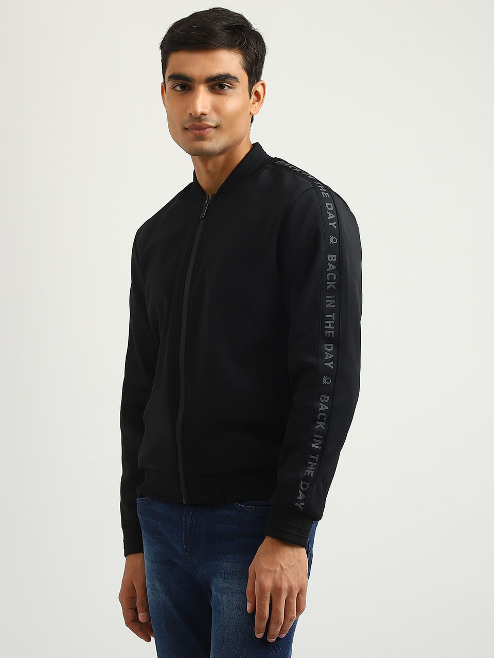 SLEEVE PRINT NEOPRENE KNIT JACKET image number null