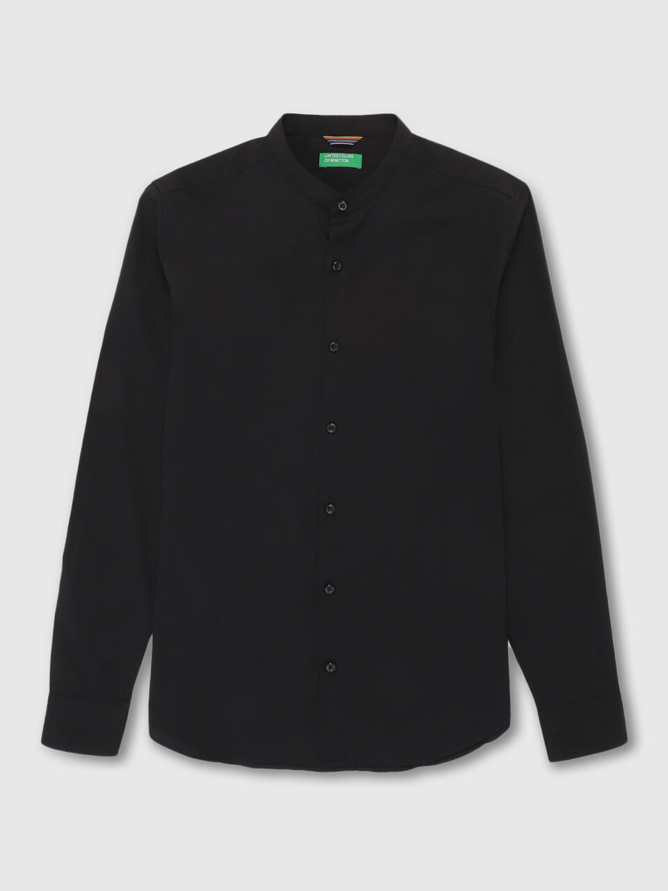F/S POPLIN STRETCH MANDARIN COLLAR SHIRT image number 1