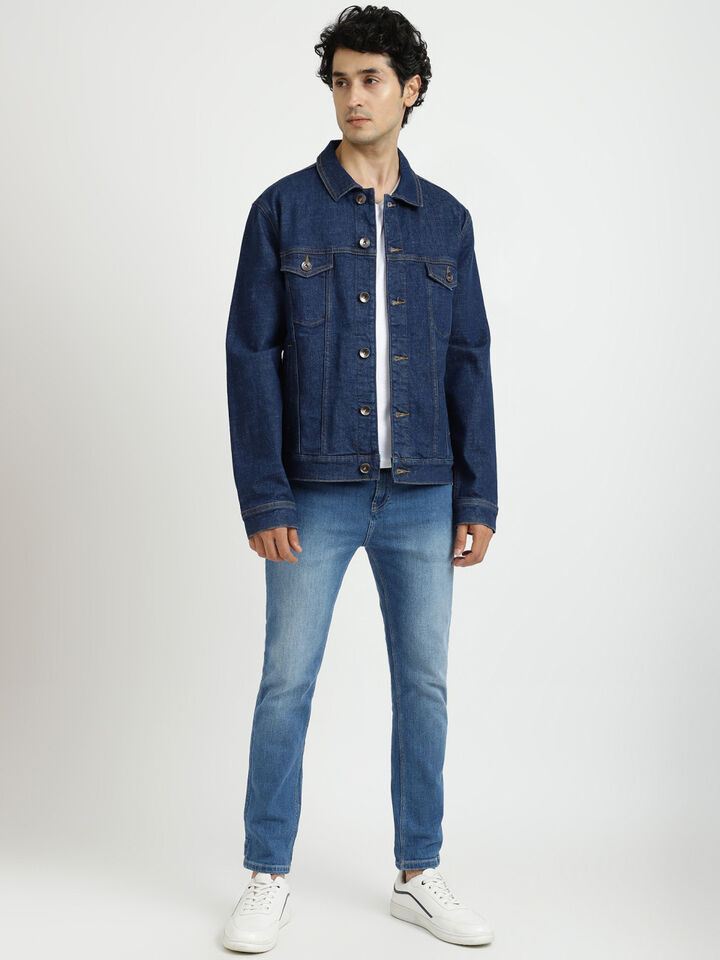 DARK BLUE DENIM TRUCKER JACKET