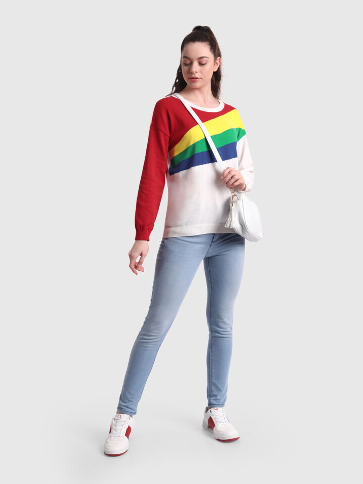 3/4th sleeved top with zipper at back