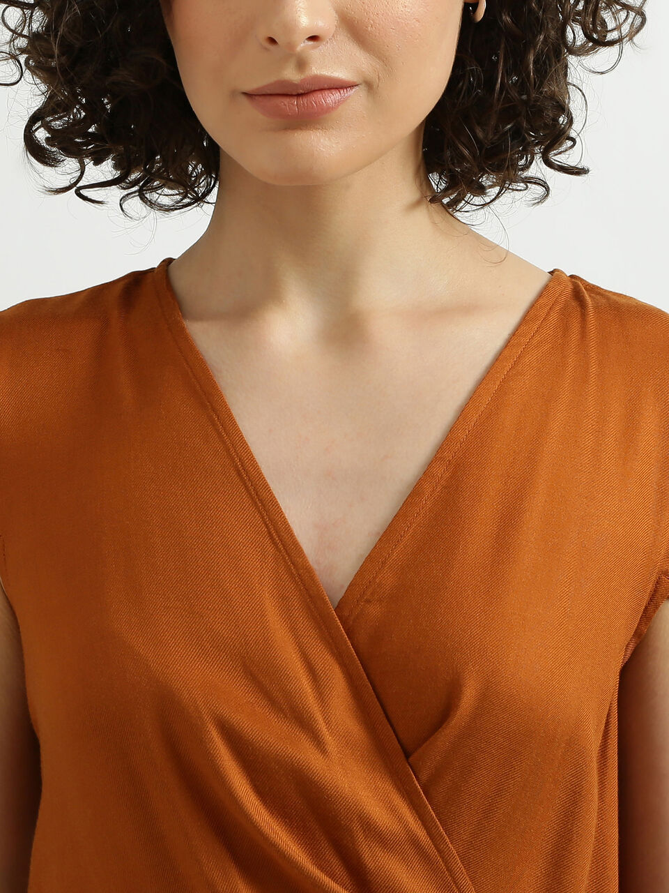 Short Sleeve Solid Wrap Dress image number null